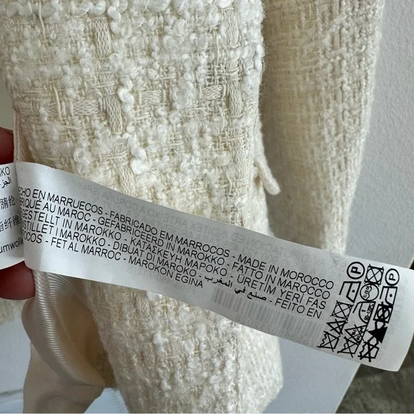 Zara Cream Tweed Double-Breasted Blazer Blogger Favorite Size: S - Picture 10 of 16
